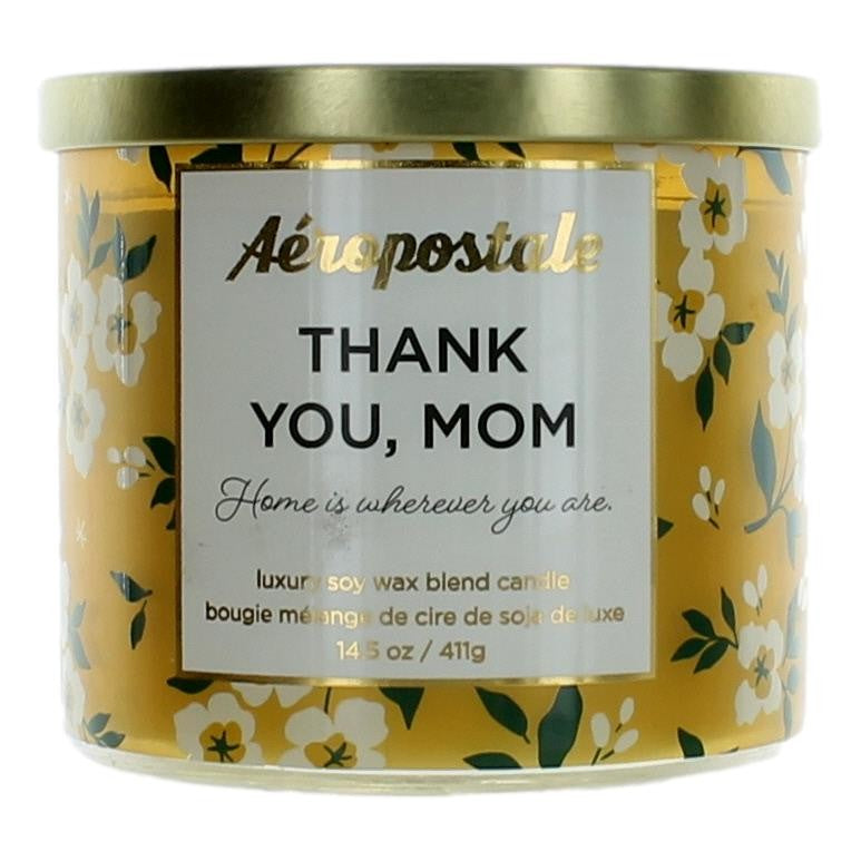Jar of Aeropostale 14.5 oz Soy Wax Blend 3 Wick Candle - Thank You Mom